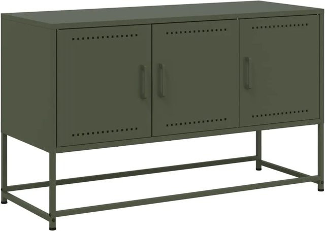 vidaXL TV-Schrank aus Stahl in Grün im Industrie-Stil, B/T/H: 100,5 x 39 x 60,5 cm - Bild 1