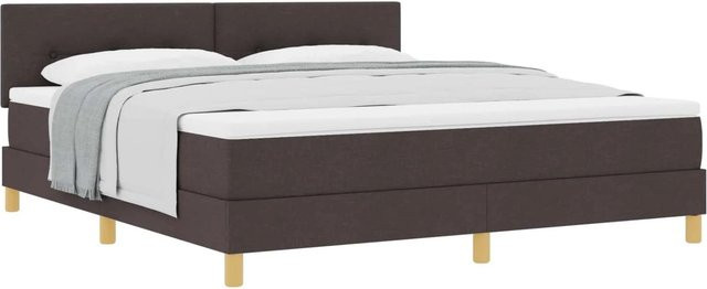 vidaXL Boxspringbett Hybrid mit Matratze und Taschenfederkern, Dunkelbraun, B/T/H: 180 x 200 x 280 cm - Bild 1