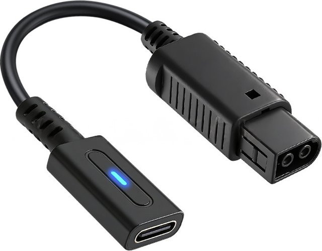 OULLX USB-C Ladekabel 45W PD für Nintendo Gamecube Konsole, Schwarz, 12 cm - Bild 1