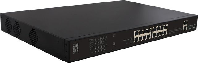 LevelOne FGP-2031 Unmanaged Fast Ethernet Netzwerk-Switch mit Power over Ethernet (PoE), 10/100 Mbit/s, 1U, Schwarz - Bild 1