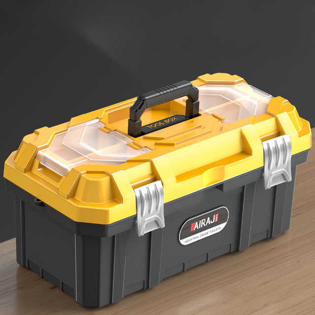 Multifunktionale industrielle Werkzeugbox zur Aufbewahrung von Hardware und Wartungswerkzeugen in Gelb - Bild 1