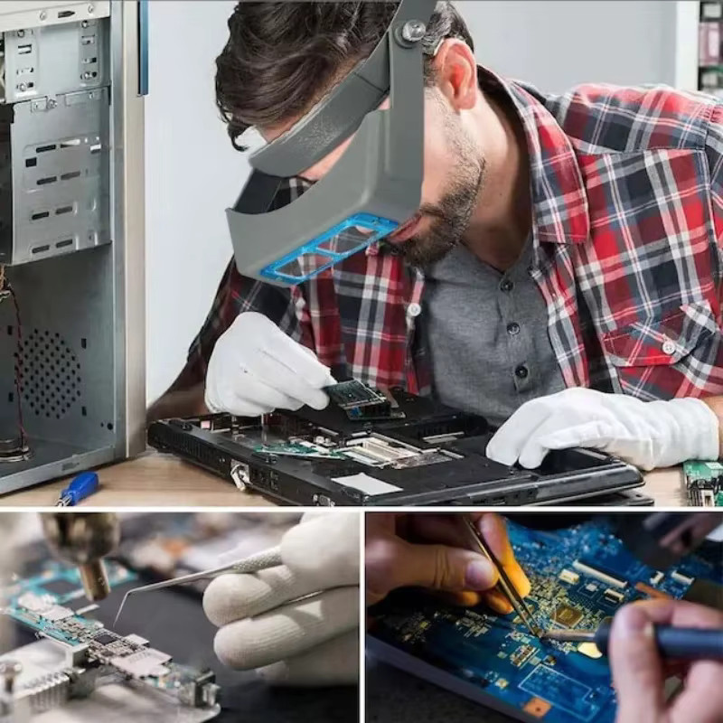 Tungfull Stirnband-Lupe freihändige Vergrößerungsbrille mit Visier für Elektronik, Uhrenreparatur und Schmuck - Bild 5