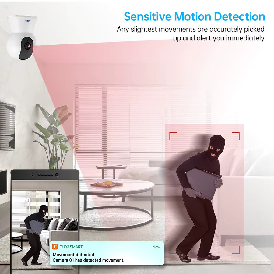 KERUI Tuya Smart Mini WiFi IP Kamera Indoor, 5MP Wireless Home Security CCTV mit AI Menschlicher Erkennung und Auto Tracking, Weiß - Bild 2