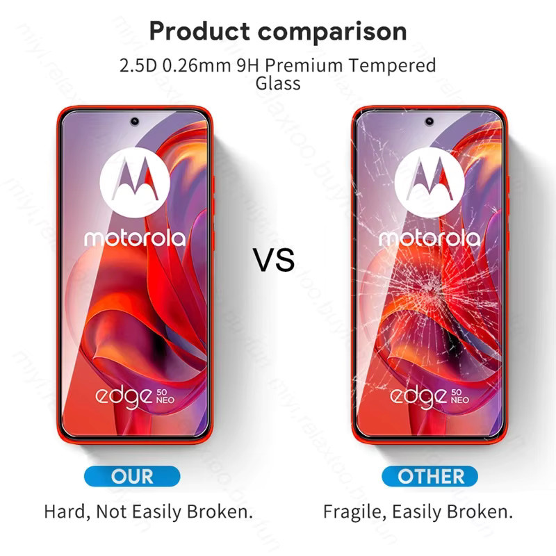 3er-Pack Panzerglas für Motorola Edge 50 Neo 5G, transparentes Displayschutzglas aus gehärtetem Glas - Bild 4