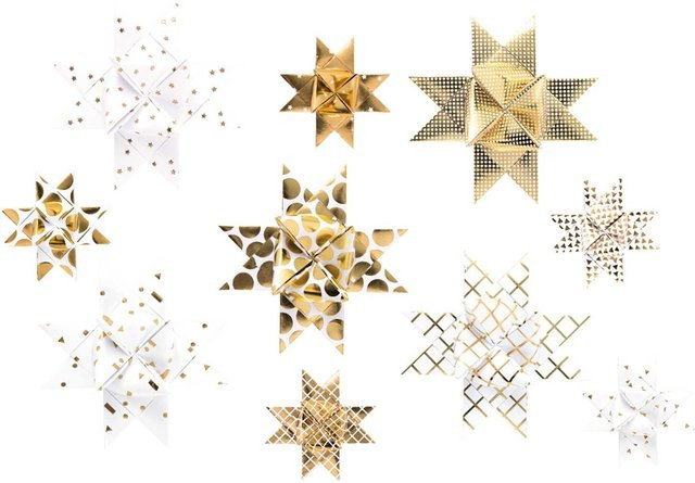 Rico Design Paper Poetry Fröbelstreifen Graphic weiß-gold, 40 Stück - Bild 1