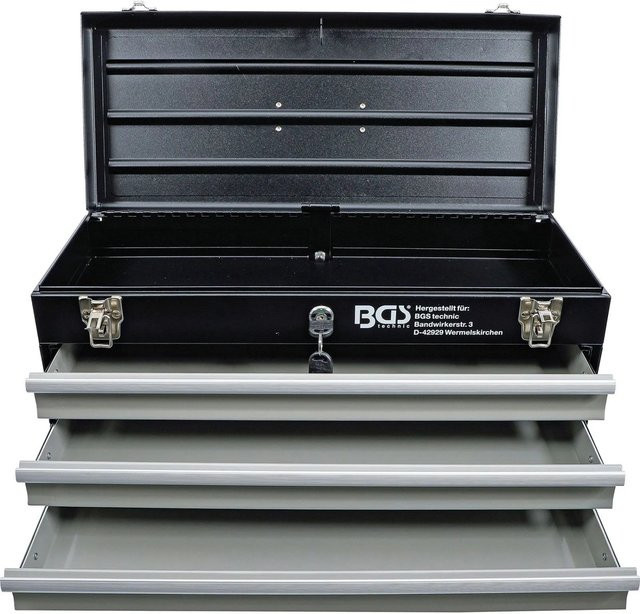 BGS Metall-Werkzeugkoffer leer mit 3 Schubladen in Schwarz B/H/T: 53,5 x 24,0 x 29,0 cm - Bild 2
