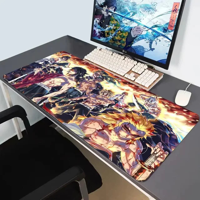 Potdemiel Demon Slayer Gaming-Mauspad XXL, bunte Anime-Schreibtischunterlage aus Gummi - Bild 1