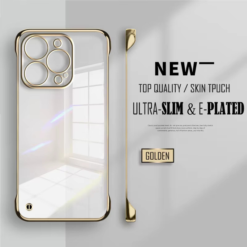 LYYDFUMAN Transparente Ultra-Dünne Schutzhülle für iPhone 16, 15 Pro Max, 16e, 16 Pro und 16 Plus mit Gold-Akzenten und Hartlinsenschutz - Bild 1