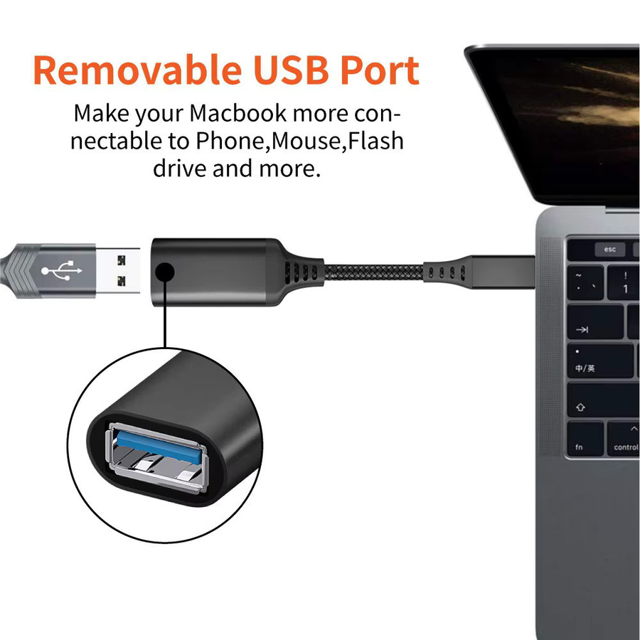 STONEGO OTG-Adapterkabel USB-C-Stecker auf USB 3.0 A-Buchse in Schwarz für schnelles Laden und Synchronisieren - Bild 6