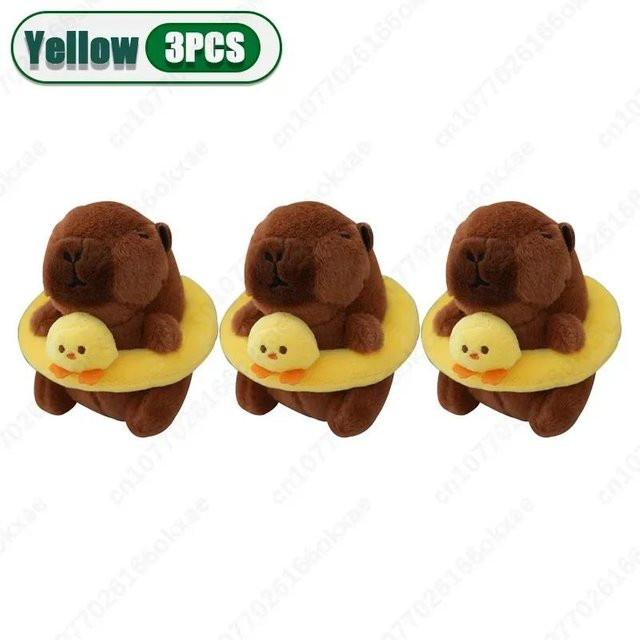 Kapybara Plüschtier Schlüsselanhänger, Cartoon, Yellow, Unisex - Bild 1