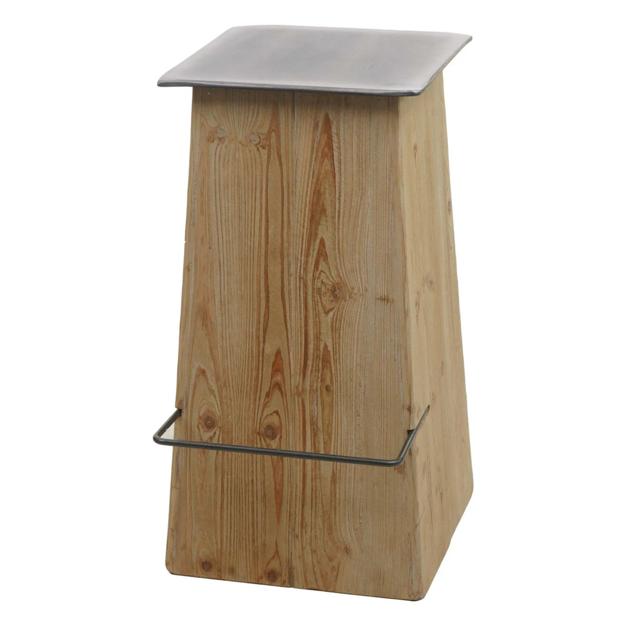 MCW Barhocker MCW-L76 im Industrial Design aus Massiv-Holz und Eisen, Farbe: natur/silver - Bild 3