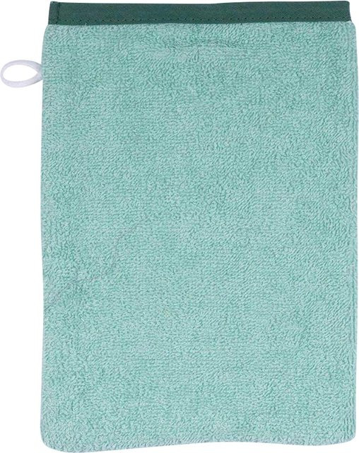 Wörner Waschlappen für Kinder aus Baumwoll-Terry in Türkis mit Aufhängeschlaufe - Bild 1