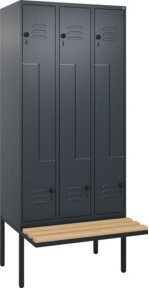 C+P Z-Spind Classic PLUS Sitzbank mit 6 Fächern und Sicherheits-Drehriegel, Buche-Hartholz, B/T/H: 212 x 90 x 81,5 cm - Bild 1