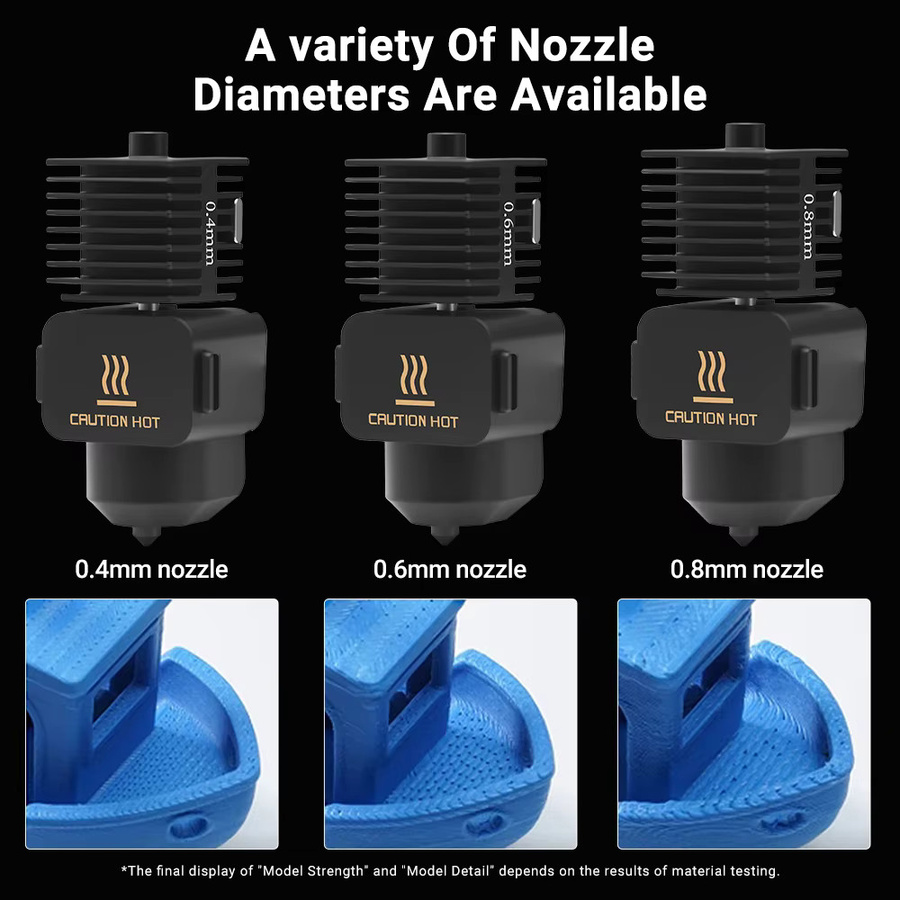 Bambu Lab Austauschbares Hotend-Kit für A1 und A1 Mini mit gehärteter Stahldüse in den Größen 0,4 mm, 0,6 mm und 0,8 mm in Schwarz - Bild 4
