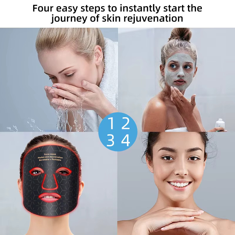 UBilli LED-Gesichtsmaske, Rotlichttherapie, 4 Farben - Bild 3