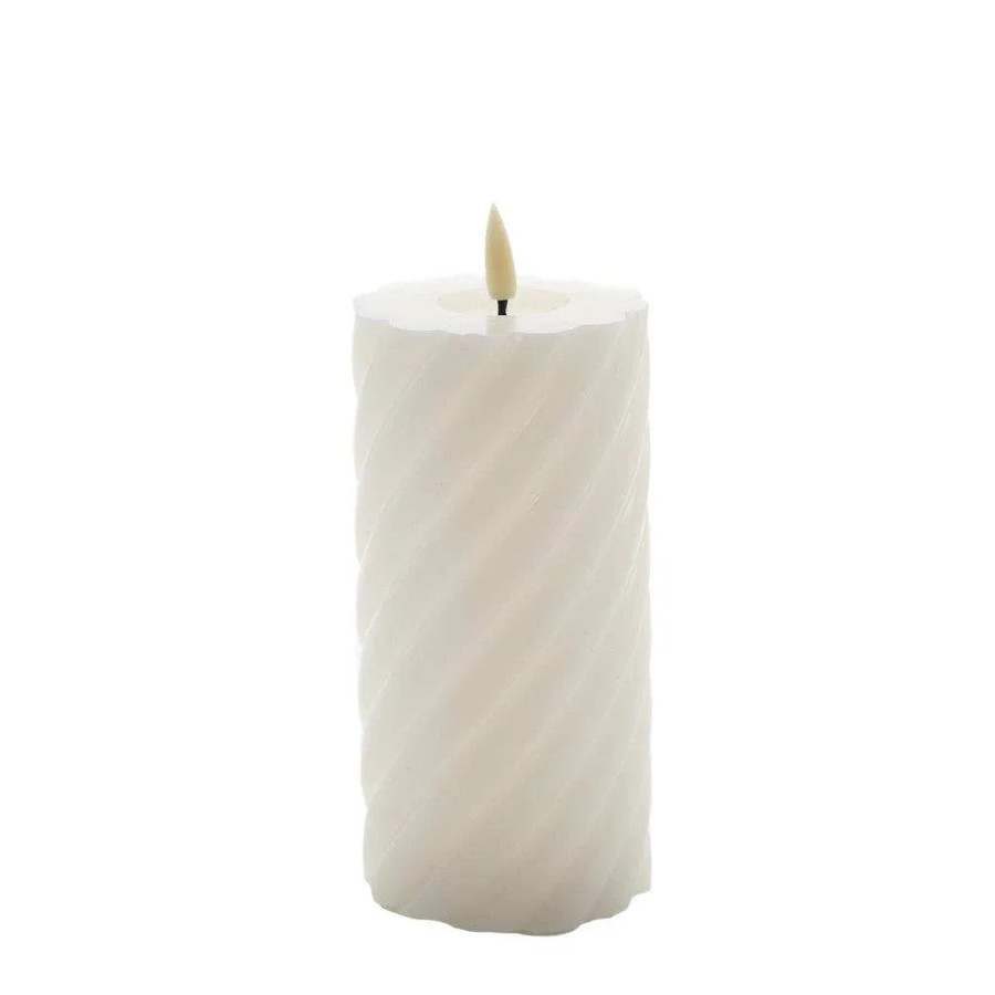 Mansion atmosphere Swirl LED-Kerze in Elfenbein/Beige, Höhe: 15 cm, Durchmesser: 7,5 cm - Bild 1