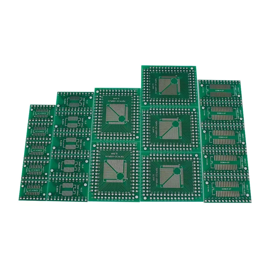 30 Stück 6-in-1 PCB Prototyp Board SMD zu DIP Adapter Kit in Grün für TQFP FQFP32, QFN44/48 und SOP8 bis SOP28 Konverter Boards - Bild 2