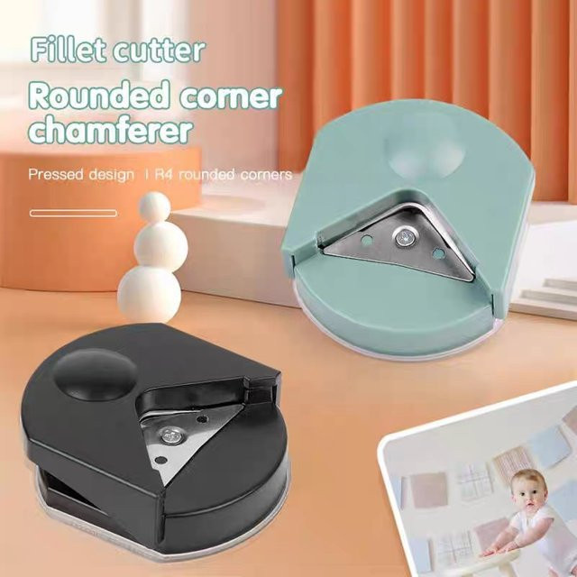 Eckenrunder Punch R4 Papierstanzer für Karten und Scrapbook in Blau aus Kunststoff - Bild 1