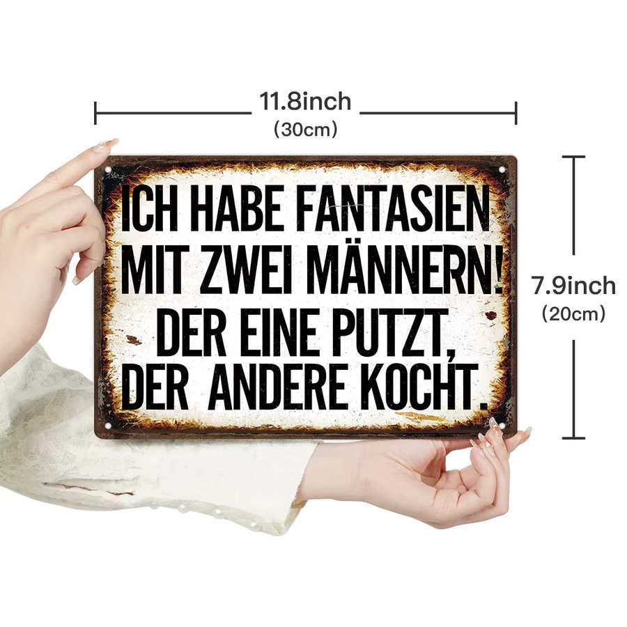 Putuo Decor Vintage Metallblechschild mit sarkastischem Zitat für die Wand, Rechteckig - Bild 3