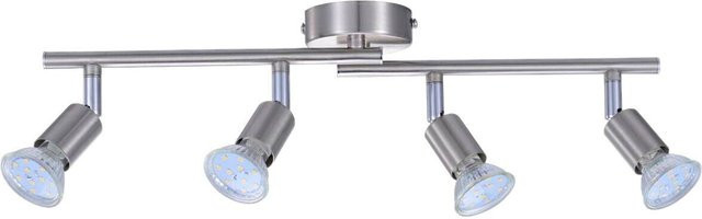 Pocoline Spot Joris 4-flg. Deckenleuchte aus Metall in Nickel matt mit 4 GU10 Brennstellen, Länge: 50 cm - Bild 1