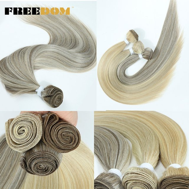 FREEDOM Haarverlängerungen Synthetisch, Ombre Blond Rotbraun, 71 cm, 200 g - Bild 1