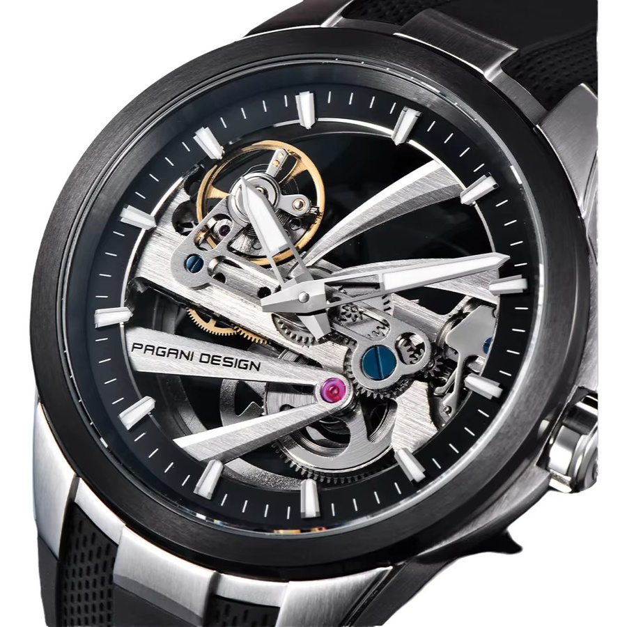 PAGANI DESIGN Armbanduhr Automatik, Edelstahl, Kautschuk, Saphirglas, Herren - Bild 6