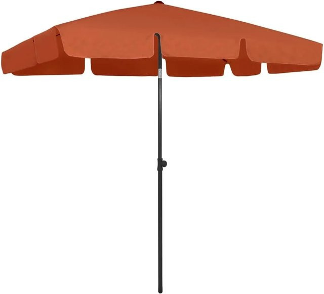 vidaXL Strandschirm Terrakottarot aus Polyester, B: 200 cm, T: 125 cm - Bild 1