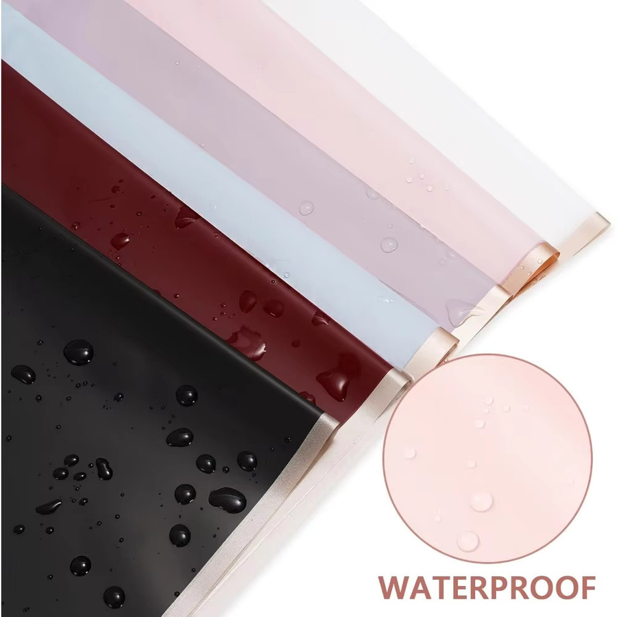 Transparentes Geschenkpapier mit goldenem Rand im koreanischen Stil für Blumensträuße und Rosen, erhältlich in Weiß, Pink und Multicolour - Bild 3