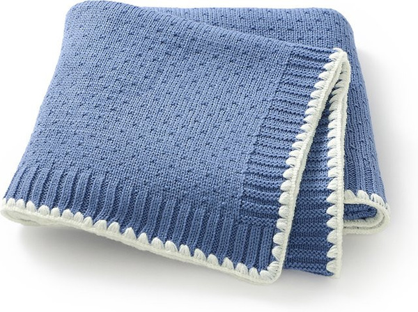 Gestrickte Babydecke von mimixiong in Blau, B/B: 90 x 70 cm