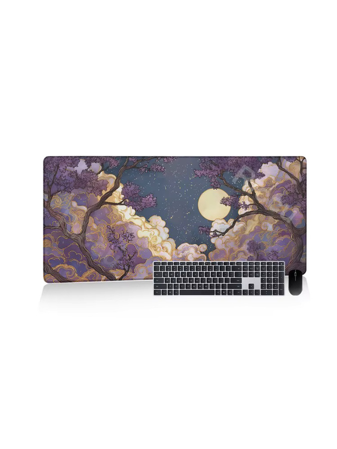 Riccu XXL Gaming-Mauspad mit Mondlicht, Sternenhimmel und Lavendel-Design in Multicolour - Bild 6