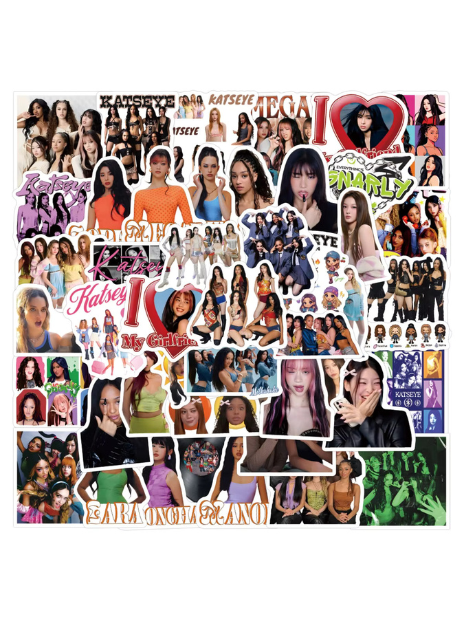 Katseye Kpop Girl Group Graffiti-Aufkleber, 60-teiliges Set, multicolour - Bild 4