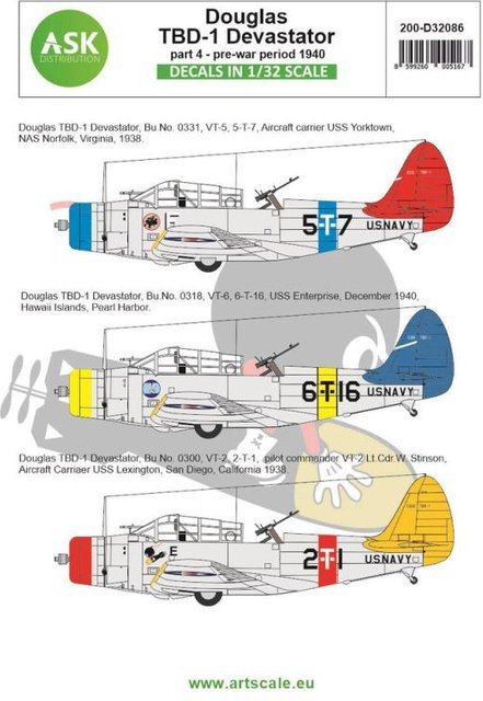 Douglas TBD-1 Devastator part 4 - pre-war period 1940, Art Scale Kit, 1:32 - Bild 1