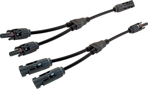 Schwaiger Solar 2in1 Adapterkabel Set, schwarz, Länge: 20 cm - Bild 1