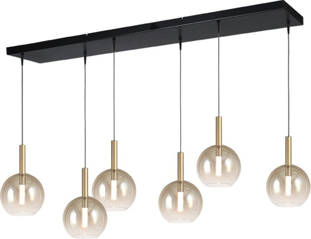 Masterlight Lido LED-Pendelleuchte 6-flammig in Gold mit transparentem Glas - Bild 1