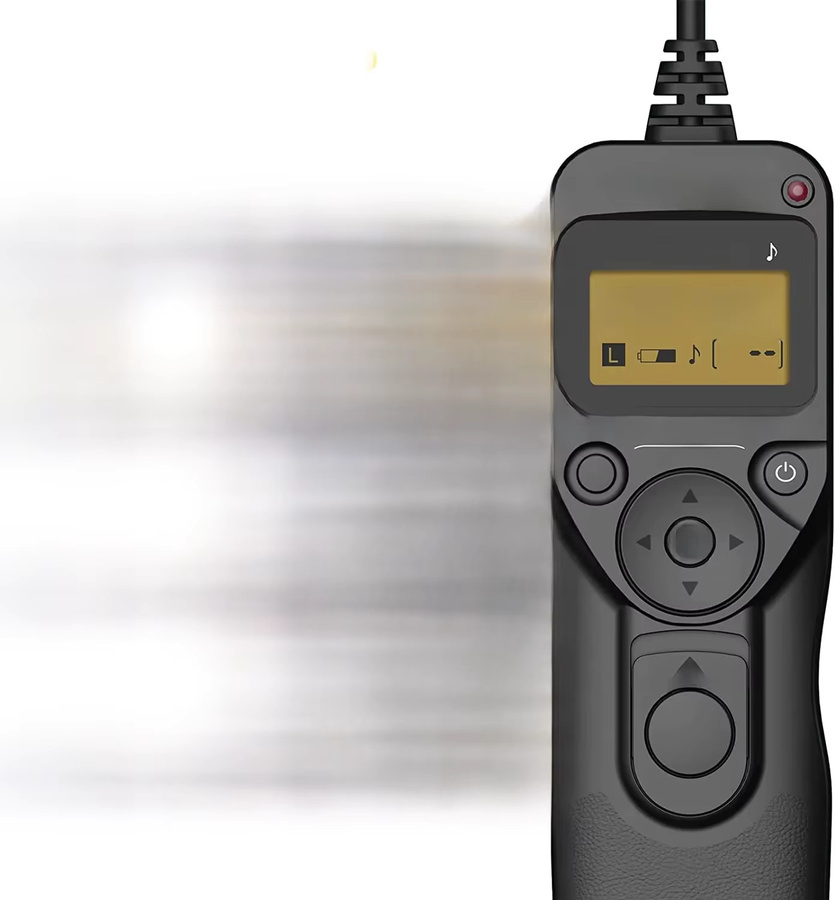 Hanpusen TR90 Kamera Zeitraffer-Intervallometer LCD-Timer Fernbedienung in Schwarz für Canon Nikon Sony Fujifilm Olympus Pentax Kameras - Bild 1