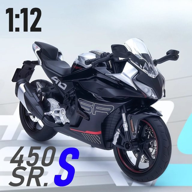 MAKEDA CFMOTO Spring Breeze 450SR 250SR Modellmotorrad 1:12 Diecast Legierung in Schwarz mit Sound und Licht - Bild 1