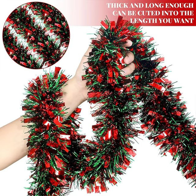 Uflower Weihnachtsband Girlande in Rot und Grün für deine Weihnachtsbaum- und Partydekoration - Bild 1
