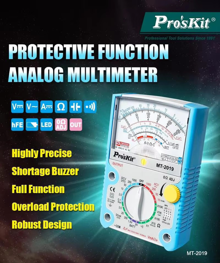 ProsKit Analoges Multimeter MT-2019/2017/2018 mit Sicherheitsstandard für professionelle Ohm-Messungen - Bild 4