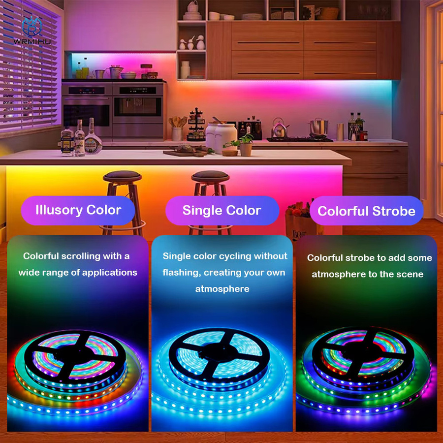 WRMIHU RGB LED Band individuell adressierbar, SMD5050 Pixel Streifen, Multicolor, schneidbar - Bild 3