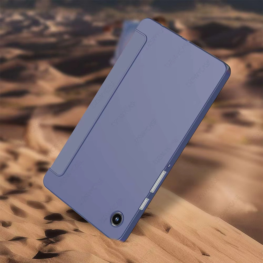 Silikonhülle für Samsung Galaxy Tab A9 und A11 8,7 Zoll SM-X110 X130 in Blau mit dreifach faltbarem Ständer und automatischer Schlaf-Wach-Funktion - Bild 3