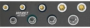 Hazet Werkzeug-Satz TX 163-252/9 mit 9 Teilen, 3/8 Zoll Vierkant hohl, Außen TX Profil und Innen TX Profil E 8 - E 14 sowie T 25 - T 50, Farbe Silber - Bild 1