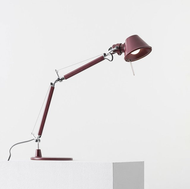 Artemide Tolomeo Micro Tavolo Tischleuchte aus Metall in Rubinrot mit verstellbarem Design - Bild 1