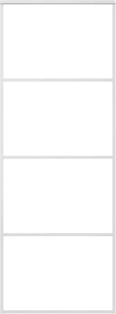 vidaXL Schiebetür aus Aluminium und ESG-Mattglas in Weiß B: 76 cm, H: 205 cm - Bild 1