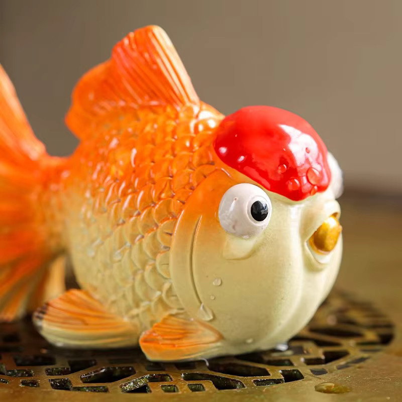 Farbwechselnder Goldfisch-Tee als dekoratives Ornament für Aquarien und Teespieler - Bild 3