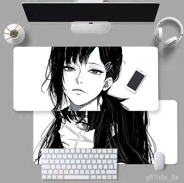 Bandai Chainsaw Man Makima Pawa Extra großes Gaming Mauspad in Schwarz und Weiß - Bild 1