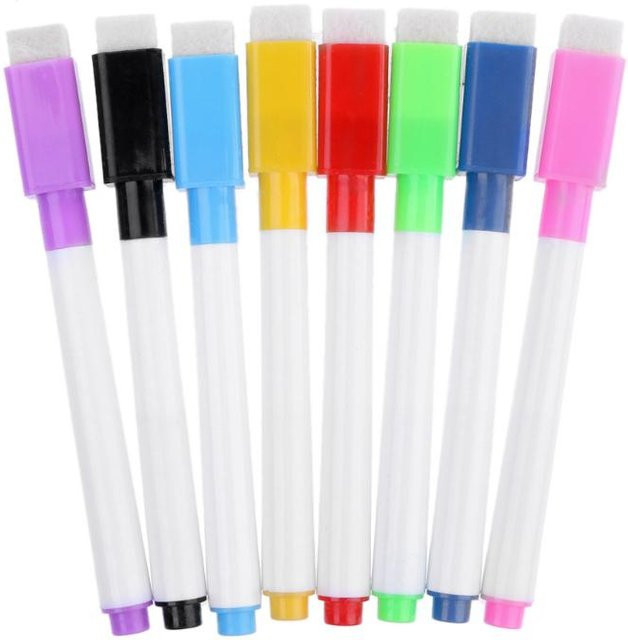 Yiran Furniture Whiteboard Marker Set mit 8 Farben, abwischbare Chisel-Spitze, Mehrfarbig - Bild 1