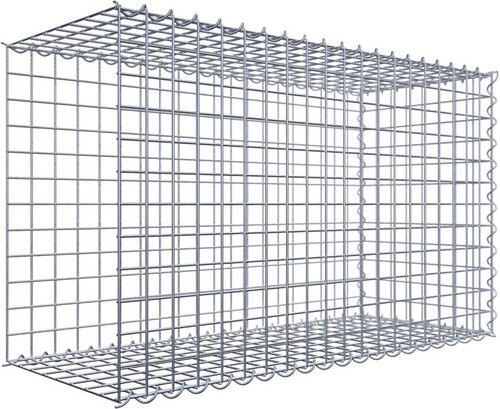 Gabiona Anbaukorb Typ 2 aus Stahl in Silbergrau, B/T/H: 60 x 40 x 100 cm, Maschenweite 5 x 5 cm - Bild 1