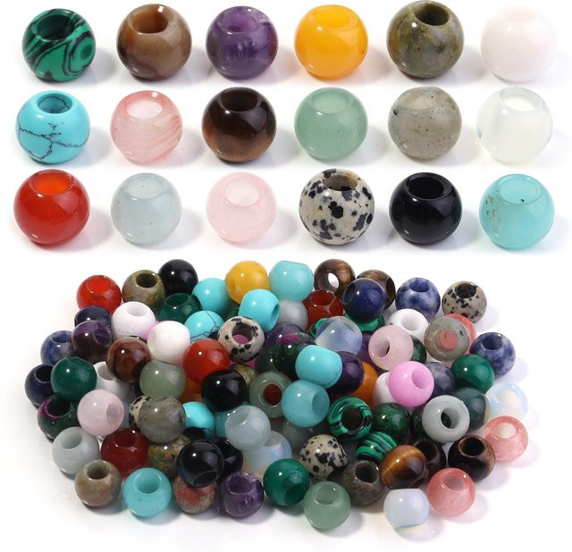 louleur Perlen Naturstein, 12mm, Bunt, Unisex - Bild 1