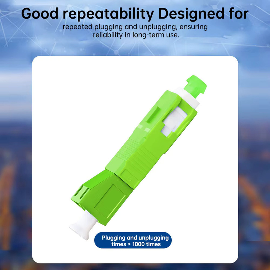 Natalink Hybrid-Glasfaser-Steckverbinder SC/APC auf LC/APC Simplex Einmoden-Adapter für FTTH-Koppler, Farbe: Grün - Bild 3
