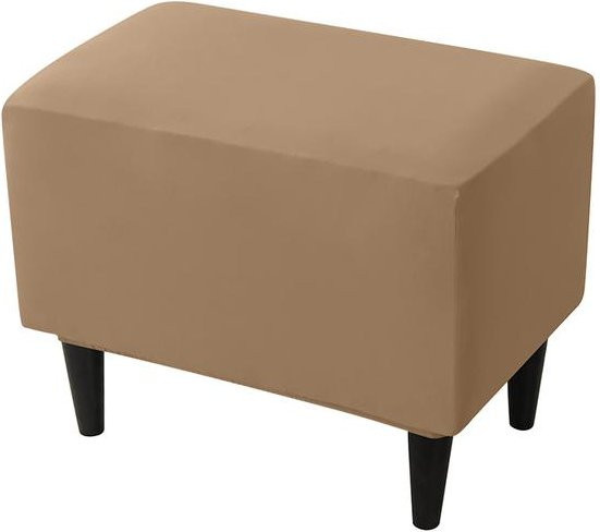 LEVIVEI Ottoman-Bezug aus Polyester, rechteckig und elastisch, beige - Bild 1